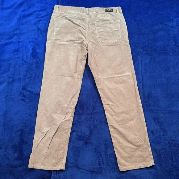 Michael Kors Pants Mens 38x32 Beige Corduroy Straight Fit Classic Casual Logo - Picture 11 of 13